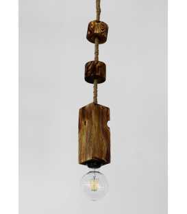 Wood and rope pendant light 208