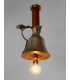 Οld copper jug and wood pendant light 248