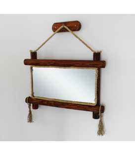 Wood and rope wall mirror 202