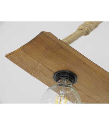 Wood and rope pendant light 268