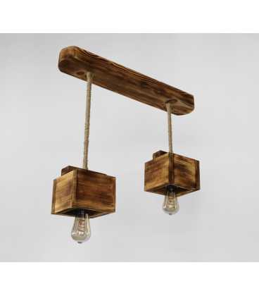 Wood and rope pendant light 276
