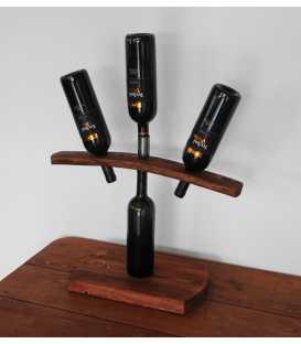 Wood wine bottle holder for three bottles 286