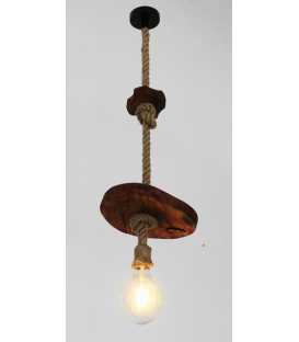 Wood and rope pendant light 312
