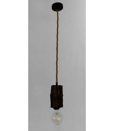 Wood and rope pendant light 328