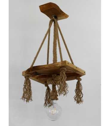 Wood and rope pendant light 333