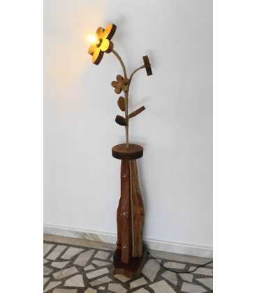 Wood, metal and rope floor lamp 349
