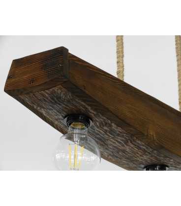 Wood and rope pendant light 357