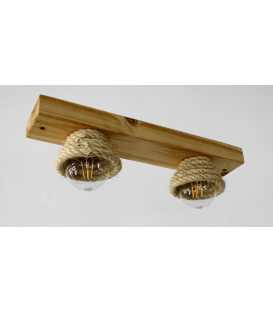 Wood and rope ceiling light 360