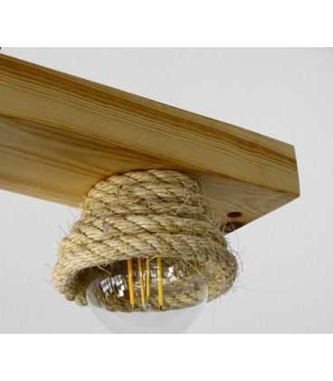 Deckenleuchte aus Holz und Seil 360