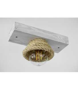 Wood and rope ceiling light 371