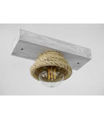 Wood and rope ceiling light 371