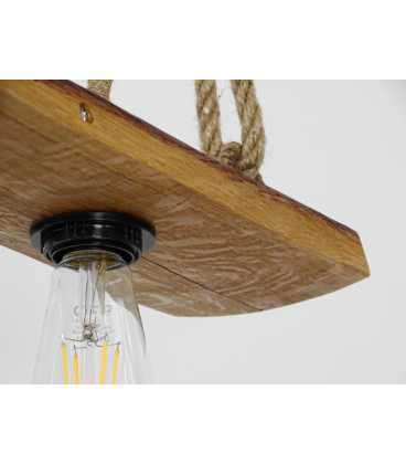 Wood and rope pendant light 376