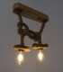 Wood and rope pendant light 379