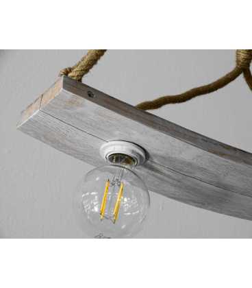Wood and rope pendant light 381