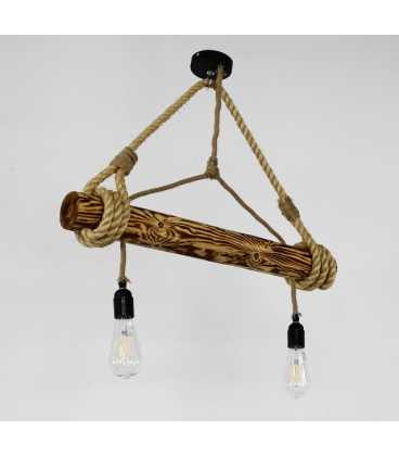 Wood and rope pendant light 079