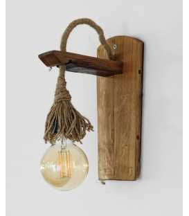 Wood and rope wall light 392