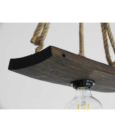 Wood and rope pendant light 400