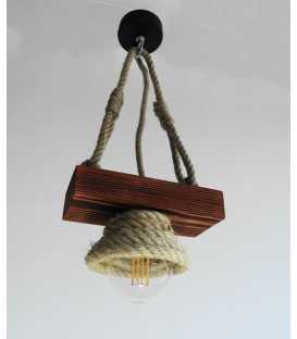 Wood and rope pendant light 403