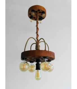 Wood and rope pendant light 413