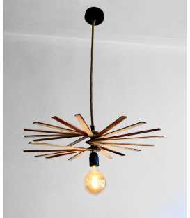 Wood and rope pendant light 415