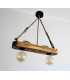 Wood and rope pendant light 423