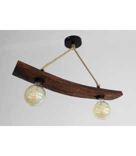 Wood and rope pendant light 430