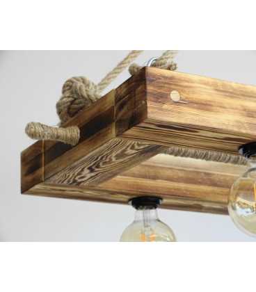 Wood and rope pendant light 442