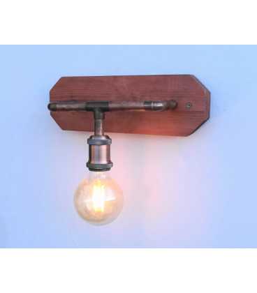 Copper pipes and wood wall light 447