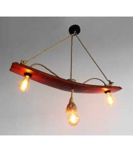 Wood and rope pendant light 449
