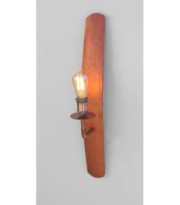 Wood and copper pipes wall light 452