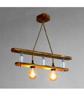 Wood, rope and glass bottles pendant light 457