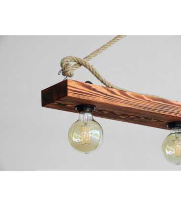 Wood and rope pendant light 461