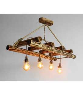 Wood and rope pendant light 464