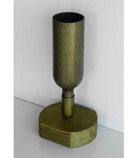 Wood and glass bottle vase 479