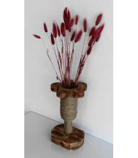Wood, rope and glass bottle vase 480