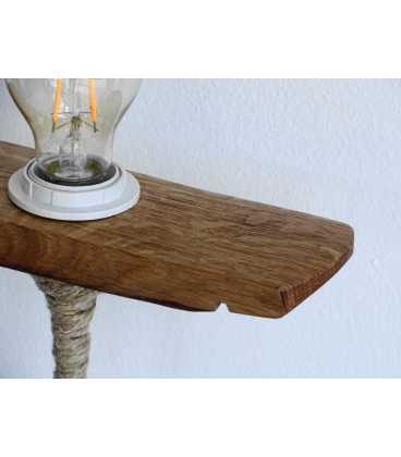 Επιτραπέζιο φωτιστικό διακοσμητικό από ξύλο και σχοινί 487