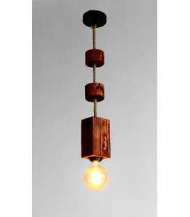 Wood and rope pendant light 499