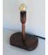 Wood and copper pipe table light 515