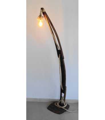 Wood and rope floor lamp 506