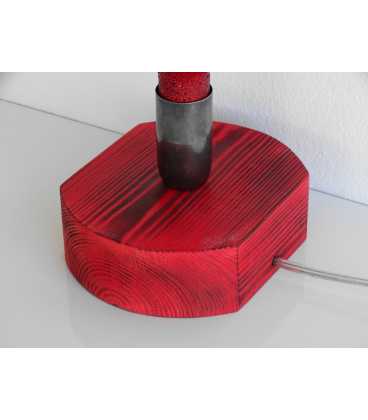 Επιτραπέζιο διακοσμητικό φωτιστικό από γυάλινο μπουκάλι με ξύλινη βάση 523