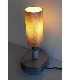 Wood and glass bottle table light 524