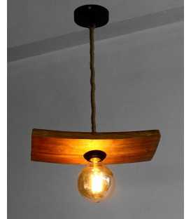 Wood and rope pendant light 535