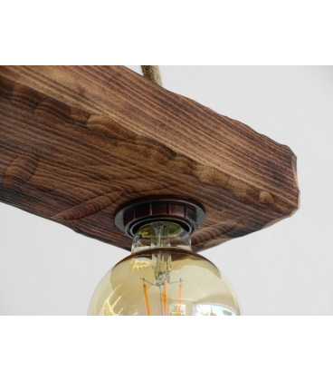 Wood and rope pendant light 540