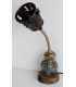 Creative table lamp of a glass jar, a metal bucket, rope with wooden base 546