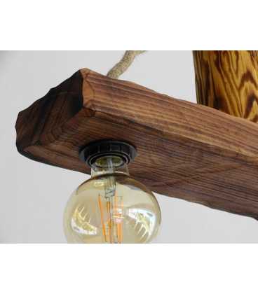 Wood and rope pendant light 551