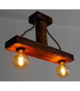 Wood and rope pendant light 551