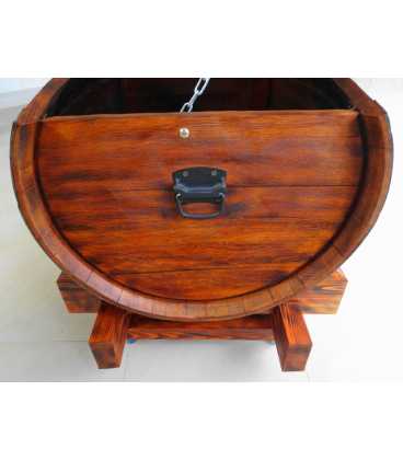 Oak barrel storage chest 556