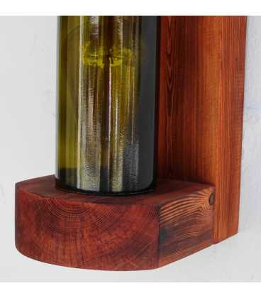 Wandleuchter aus Holz und Glasflasche 563