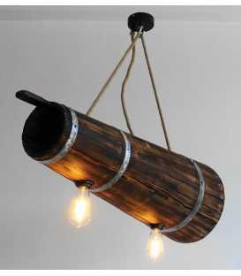 Wood and rope pendant light 576