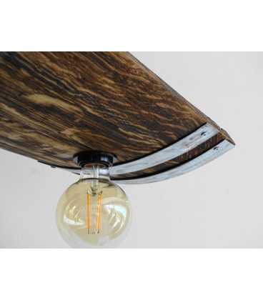 Wood, metal and rope pendant light 583